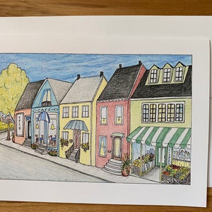 Corner Shops, Blank Greeting Card (CornerShops)