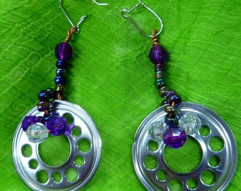 Hard drive spindle ring Earrings