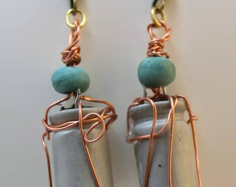 Wire wrapped capacitor earrings