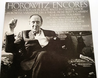 Horowitz Encores, Vintage Record Album, Vinyl LP, Classical Piano, Chopin, Liszt,Shumann & Others, M35118, 1978, VG