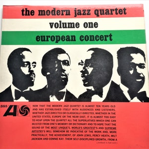 The Modern Jazz Quartet, Volume 1, European Concert, Atlantic 1385, 1962
