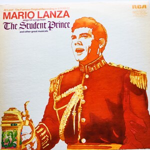 Mario Lanza Sings Songs From The Student Prince and Other Popular Musicals, Vintage Vinyl Record LP, RCA Records, LSC3126, 1954, VG++, Rare