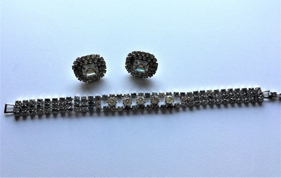 Vintage Jewelry Set|Rhinestone Bracelet and Earri… - image 6