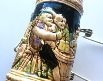 Collectible Ceramic Beer Stein; Drinking Buddies; Excellent Condition; Made in Japan