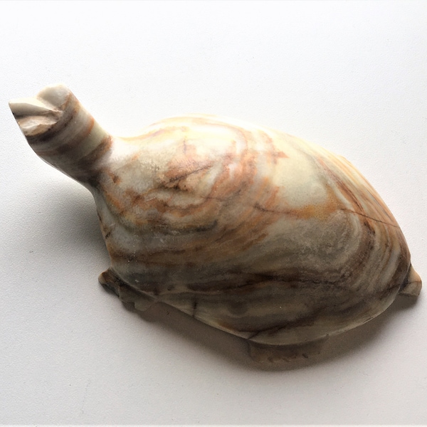 Vintage Handcarved Onyx Turtle|Turtle Figurine|Stone Turtle|Turtle Paperweight|Home Decor|Art and Collectibles|Carved Stone Turtle