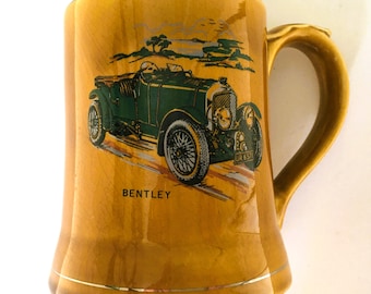 Bentley Beer Tankard, Antique Car Memorabilia, R.K.Wade of England, Vintage Sports Car Club of Great Britain, Made in England, Man Cave Gift
