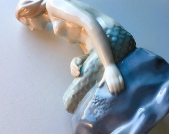 The Little Mermaid Figurine|Porcelain Mermaid|Porcelain Figurine|Soft Pastel Colors