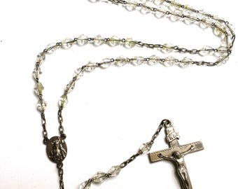 Silver Toned Rosary;  Madonna Centerpiece; Prayer Accessory
