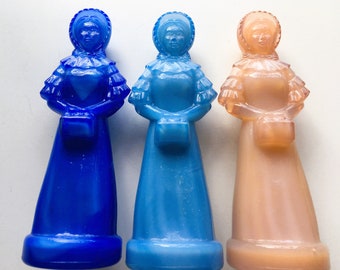 Vintage Priscilla Figurine Degenhart Glass, Colonial Girl Figurine, Glass Art, Made in USA