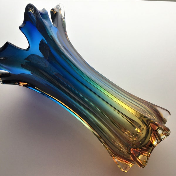 Vintage Art Glass Vase|Rainbow Colors|Art and Collectibles|Glass Art|Collectible Vase|Colorful Glass Vase