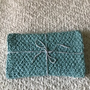 Baby shower gift- hand knit baby blanket- mint green baby blanket- eco organic cotton blanket- baby shower gift- gender neutral blanket