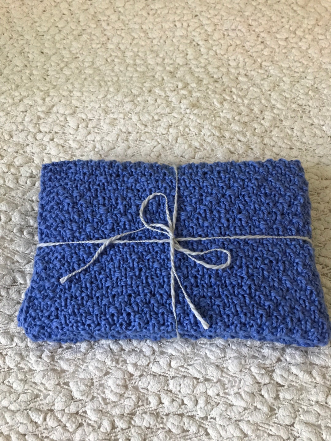 Eco Organic Cotton Baby Blanket Sky Blue Baby Blanket Hand Etsy