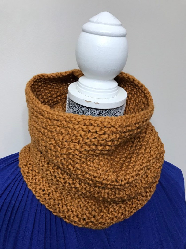 Mustard Knit Cowl Women Neck Warmer Hand Knit Cowl Etsy