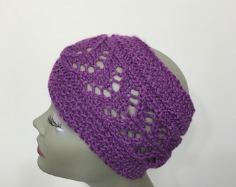 Purple Ear Warmer - Women Headband - Fall Headband - Ear Warmer - Hand Knit Headband - Knit Ear Warmer - Christmas Gift