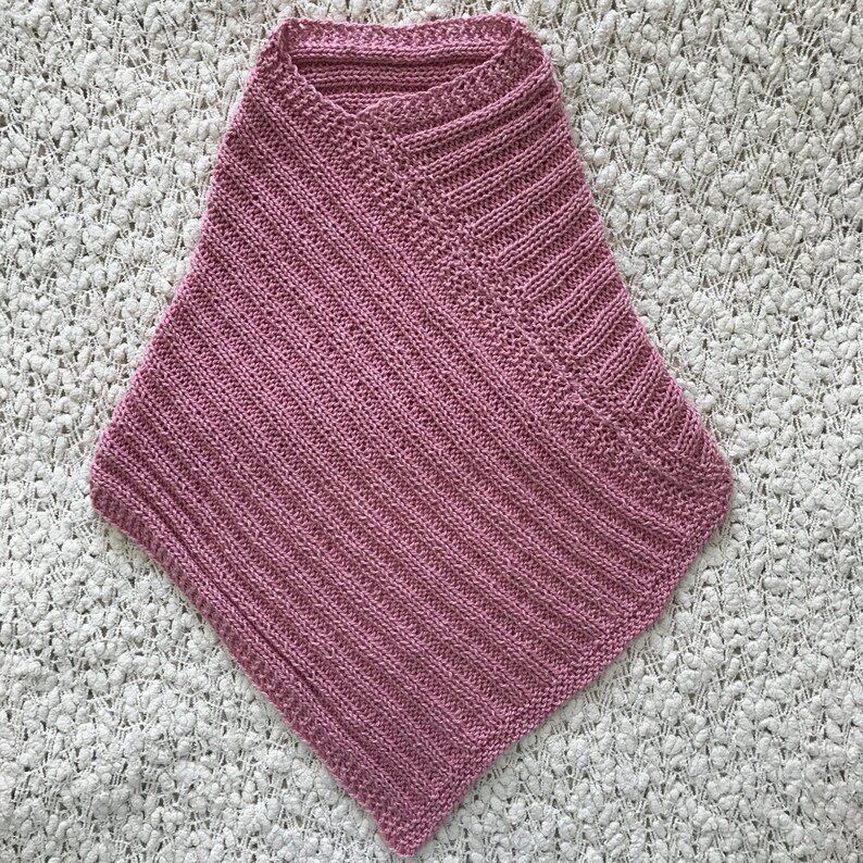 Girl Spring Poncho Girls Pink Poncho Girls Knit Poncho Etsy
