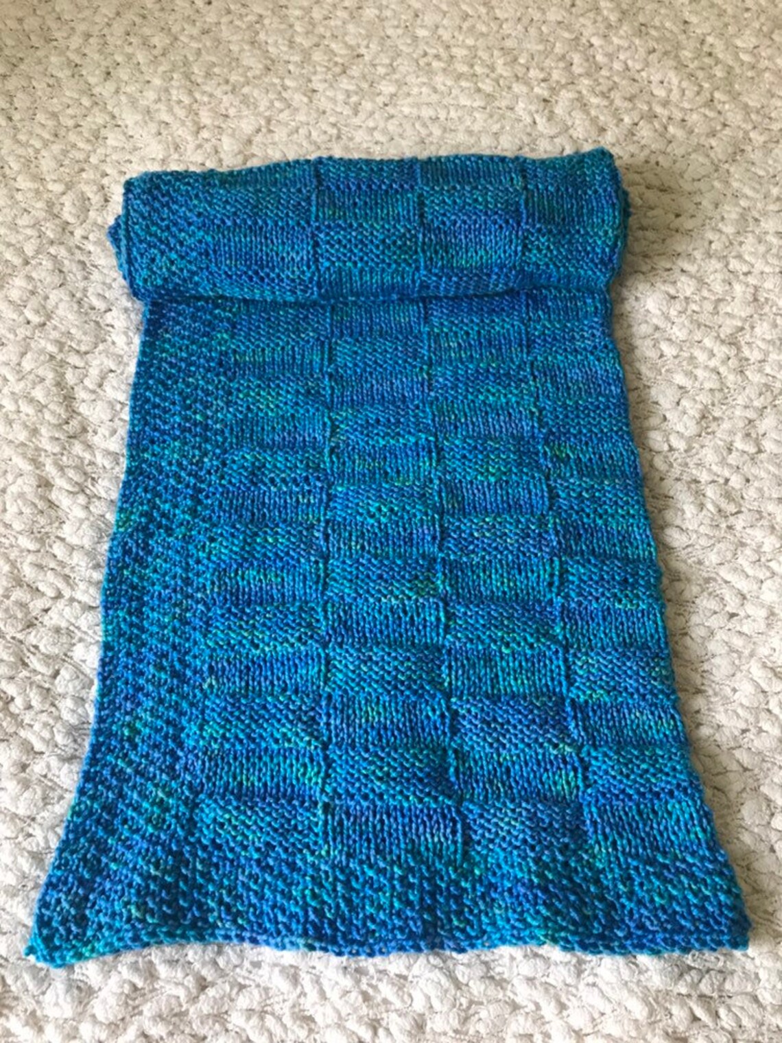 Hand Knit Baby Boy Blanket Knit Cotton Baby Blanket Peruvian Etsy