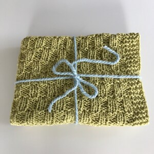 Eco organic  baby blanket - organic cotton baby blanket-soft knit blanket - green baby blanket - newborn -gender neutral - baby shower gift