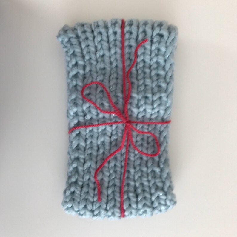 Light Blue Sparkle Head Warmer Women Ear Warmer Hand Knit Headband Chunky Headband Hand Knit Head Warmer Women Head Warmer