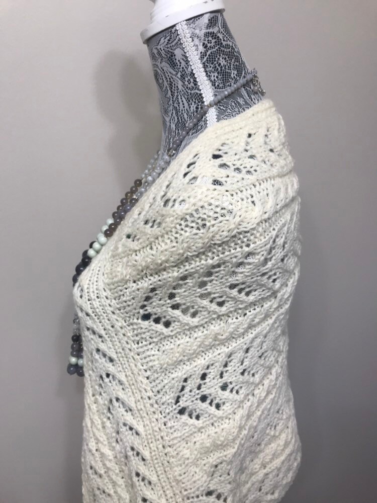 Knit Poncho White Poncho Wool Poncho Lace Poncho Hand - Etsy