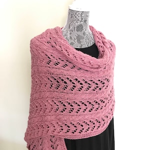 Pink Wrap - Hand Knit Wrap - Lace Shawl - Boho Shawl - Bohemian Clothing  - Women Pink Shawl - Knit Shoulder Wrap - Mother’s Day Gift