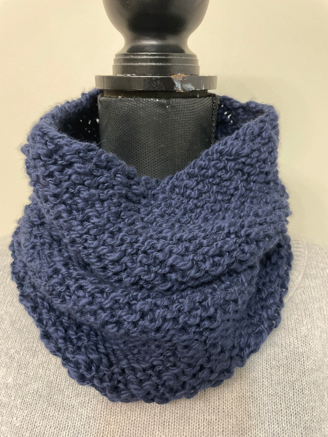 Organic Cotton Neck Warmer Unisex Navy Cowl Navy Blue Neck Etsy