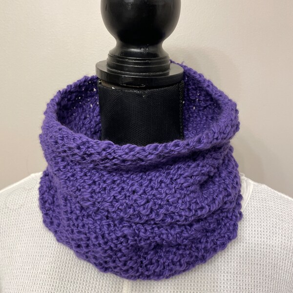 Purple - Kumaun Hand Knitted Acrylic Woolen Neck Warmer 32