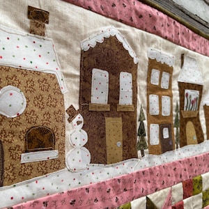 Winter on Cottage Lane PDF Gingerbread Quilt Wallhanging Pattern