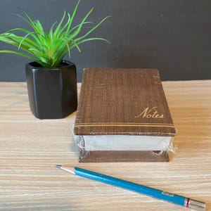 Cube de papier vintage NOS, couverture imitation bois