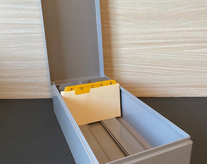 Vintage Metal Card File Box, Library Card File Index Box Etsy