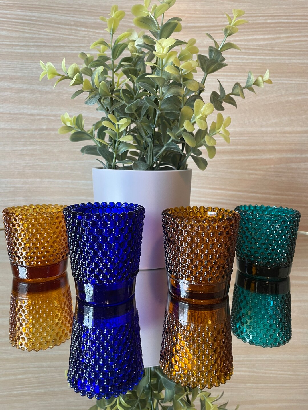 Vintage Hobnob Glass Votive Candle Holders Sold Individually Etsy