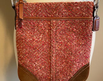 Vintage COACH Leather Patchwork Crossbody Tote Shoulder Handbag