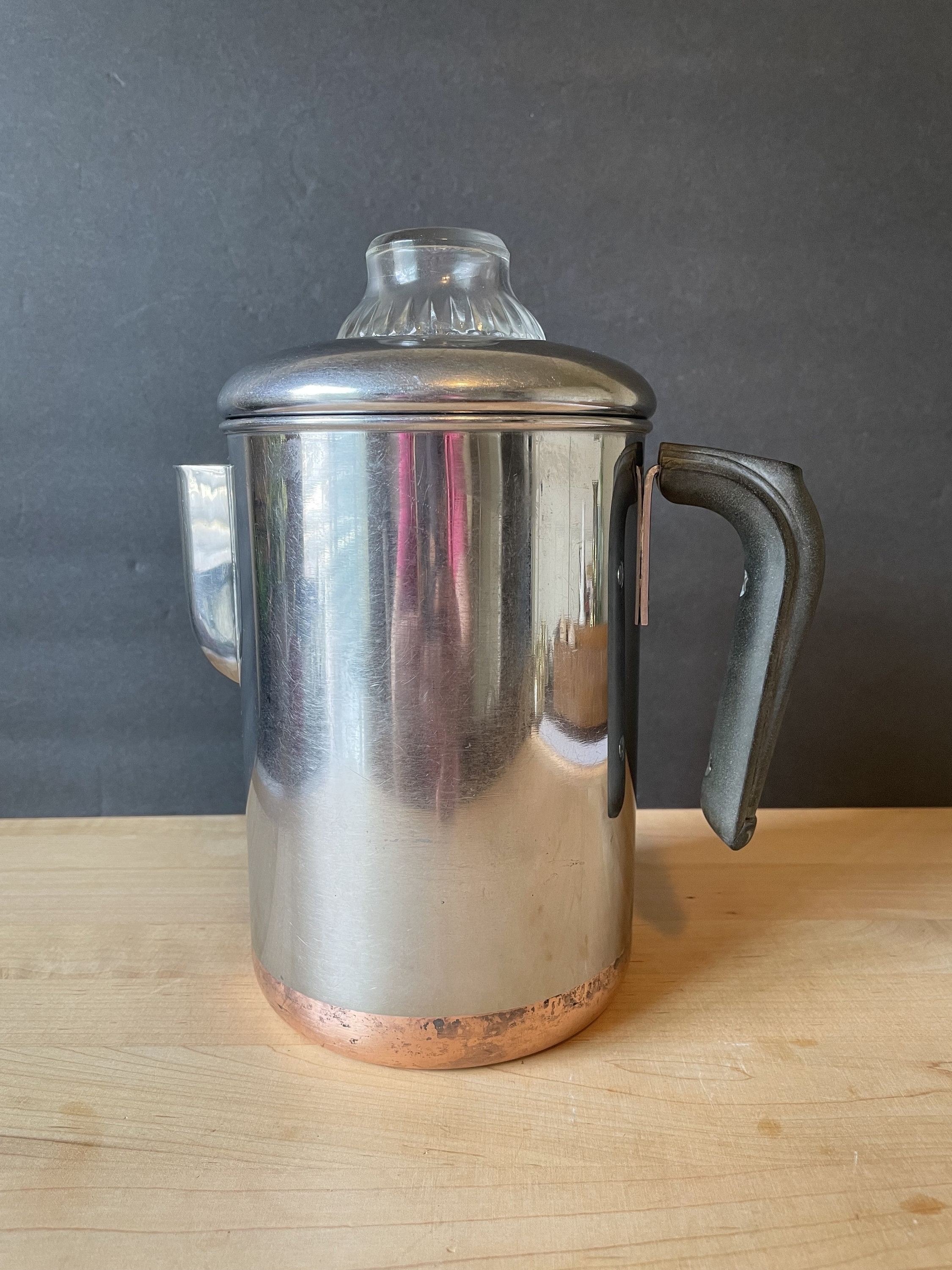 Large Vintage Revere Ware 10 Cup Coffee Percolator With Fire