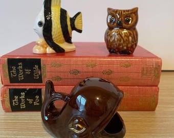 Vintage Owl, Whale or Angel Fish Figurine, Sold Individually