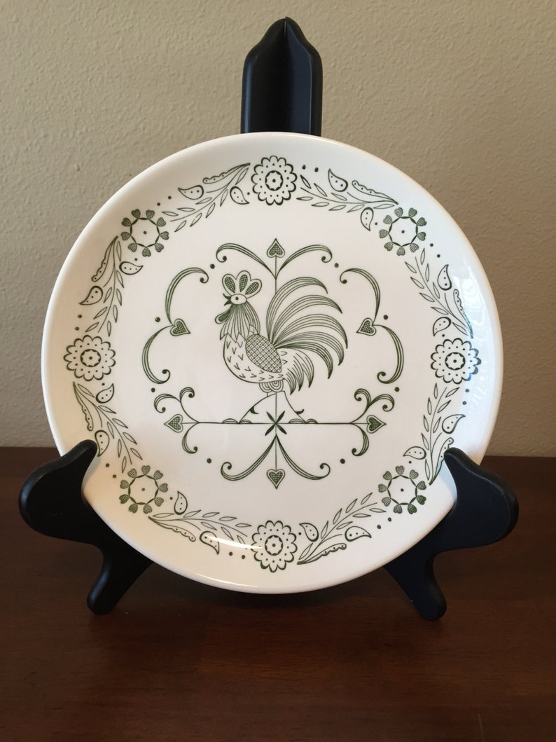 Vintage New Rooster Dish Set 18 Piece Scio Provincial Green Etsy