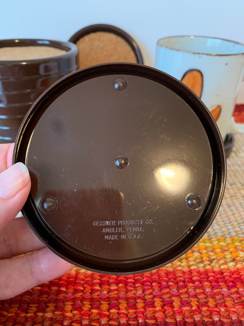 12 Vintage Drink Coasters Cork & Plastic Coaster Set Etsy