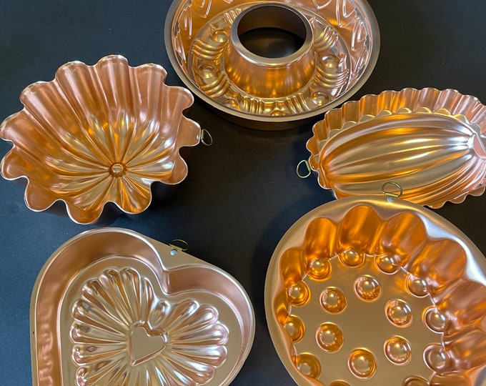 Vintage Copper Jello Molds Kitchen Wall Decor Sold Etsy