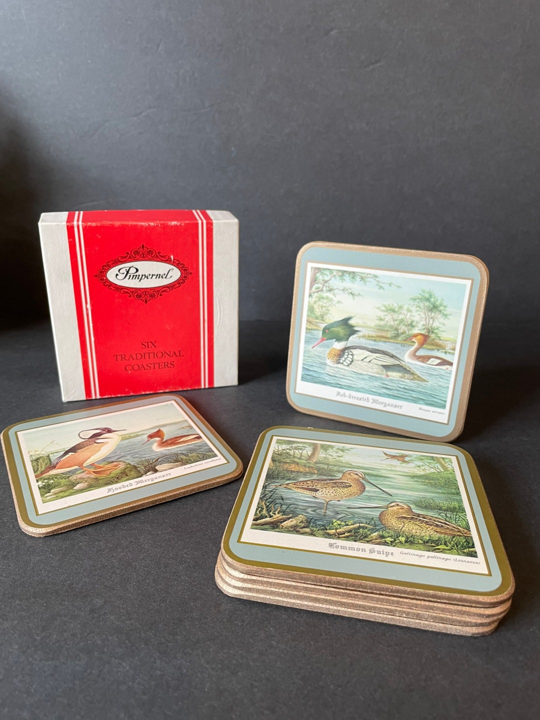 Vintage Pimpernel water Birds Coaster Set Etsy