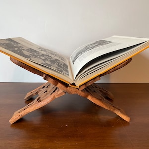 Porte-livre de cuisine vintage en bois sculpté, fabriqué en Inde