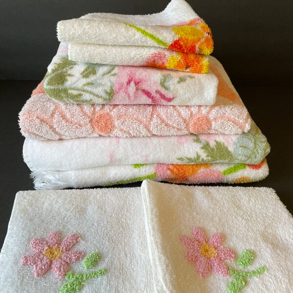 Floral Bath Towel Etsy