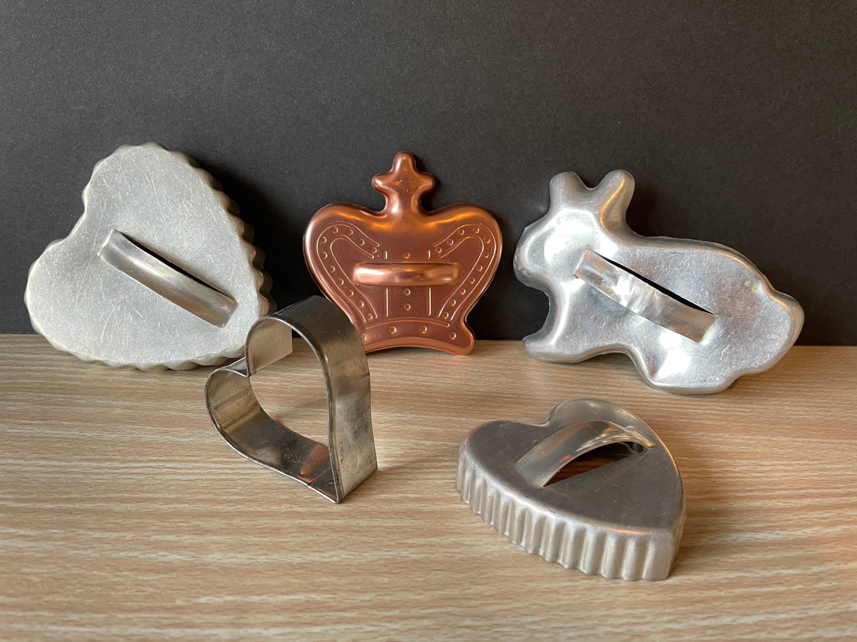 Vintage Aluminum Cookie Cutters Lot of Five Etsy