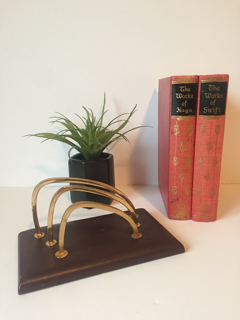 Vintage Desk Organizer Envelope Holder Mail Office Notepad