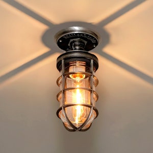 Surface Mounted Bulkhead Light: Industrial Metal Cage Ceiling Lamp - MillerLights®