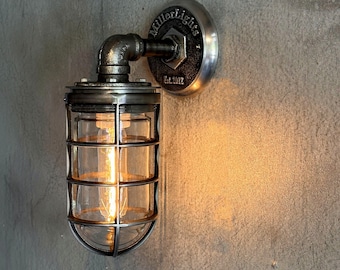 Steel Cage Industrial Wall Sconce - Rustic Wall Light Fixture