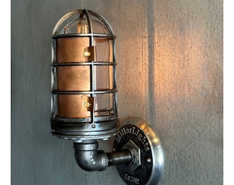 Copper Reflector Sconce - Directional Wall Light Fixture - Industrial Steampunk decor