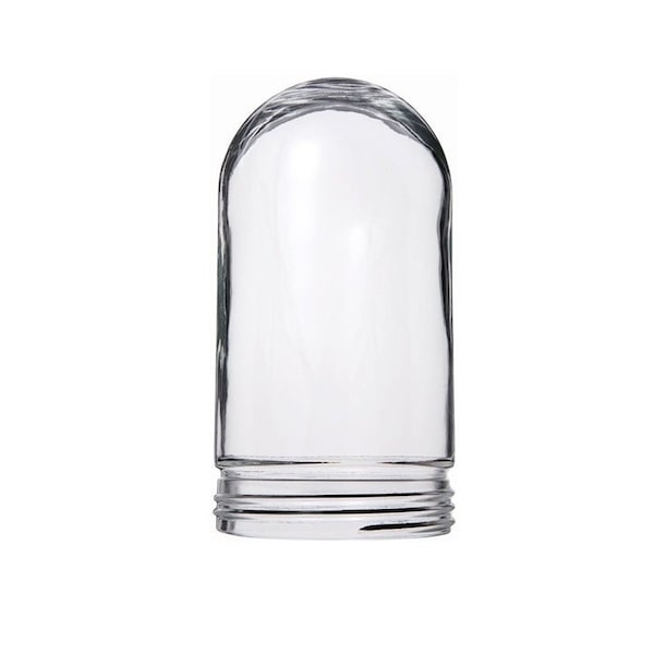 Clear Glass Globe 7”x 3” Replacement Vapor Tight Glass screw-in Jelly Jar