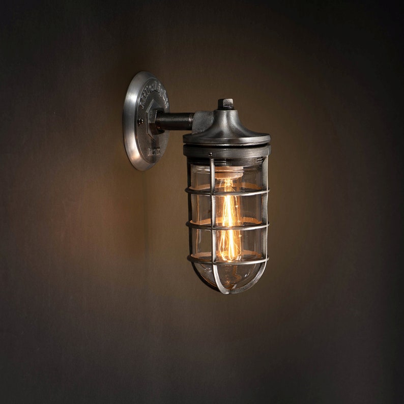 Outdoor Wall Lighting Industrial Wall Sconce Porch Light Clear Jar