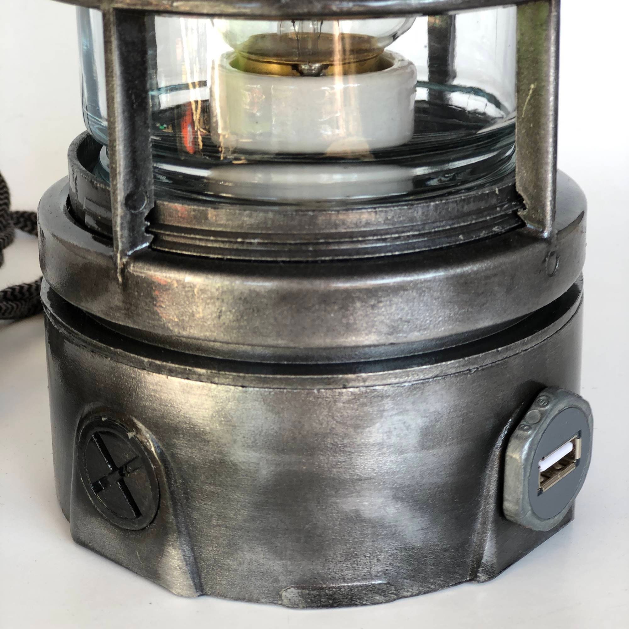 Bedside 3 Way Touch Lamp USB Charger / Dimmable Cage Lamp / Etsy UK