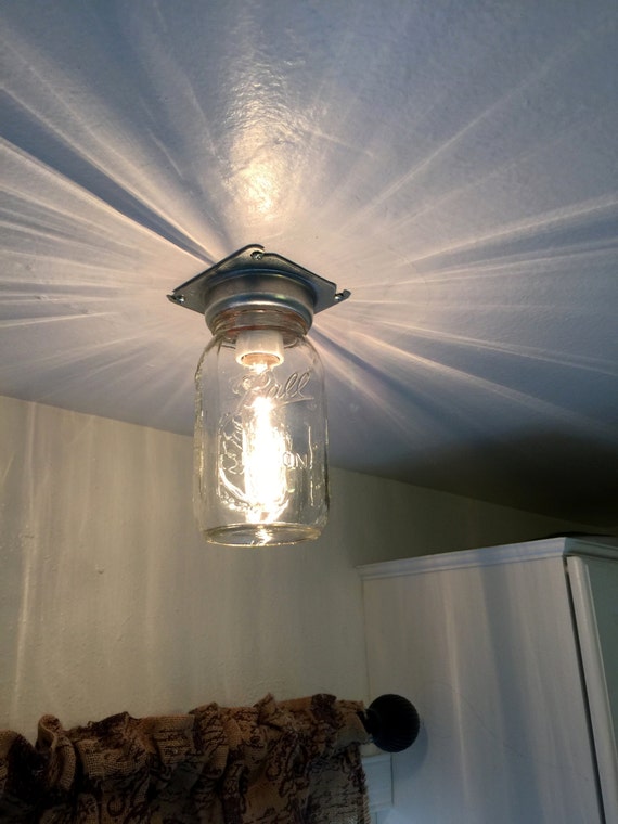 Mason Jar Ceiling Light Fixture Flush Mount Lighting Modern Farmhouse Kitchen Lighting Industrial Lights Vintage Decor Bulb Included