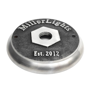 MillerLights Signature Wall Plate Light Canopy 4.5&quot; – Cast Aluminum - 1/2-inch Pipe Flange