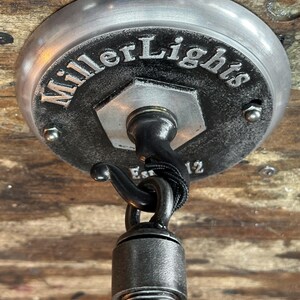Cage Pendant Light - Industrial Iron Pipe Rod - Vintage Factory Lighting image 3